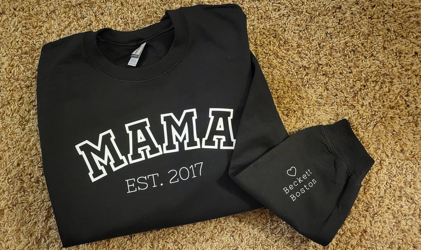 Child names MAMA crewneck