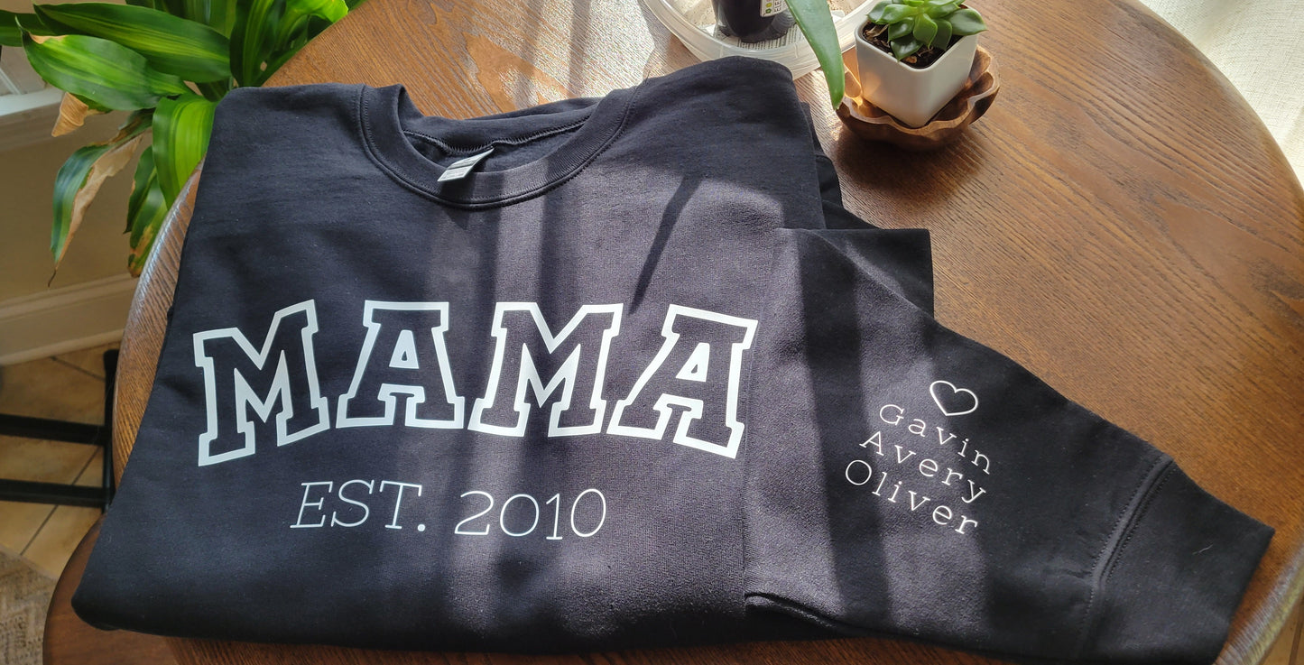 Child names MAMA crewneck