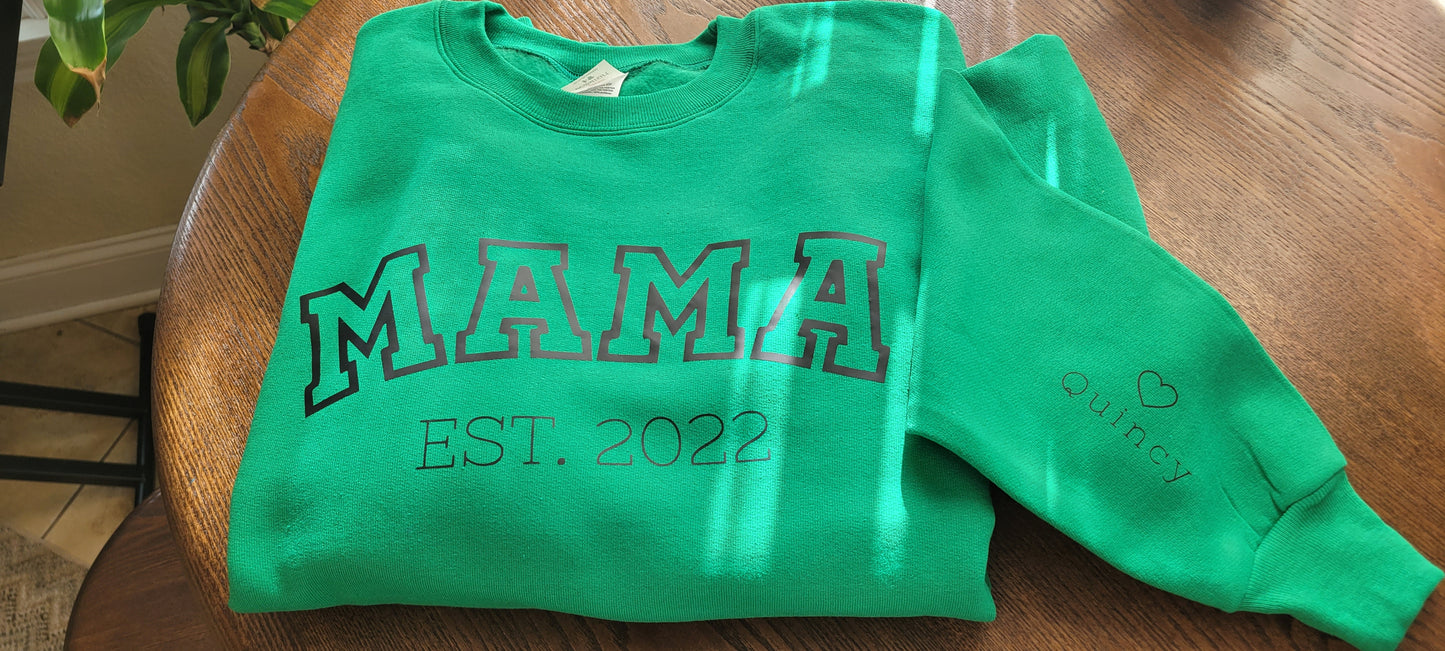 Child names MAMA crewneck