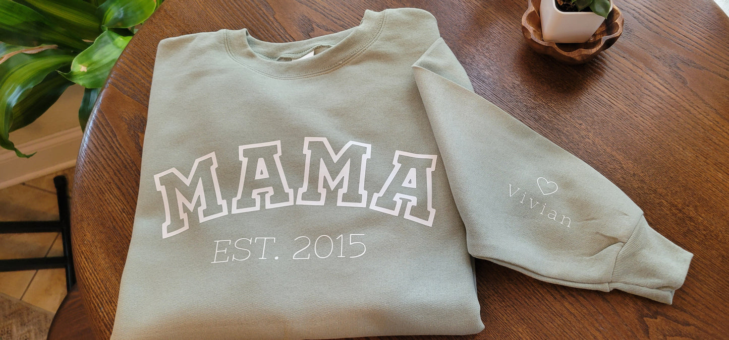 Child names MAMA crewneck