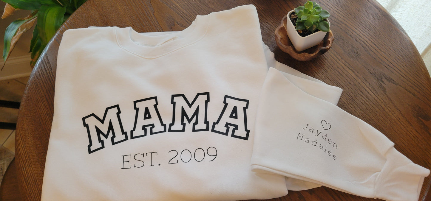 Child names MAMA crewneck