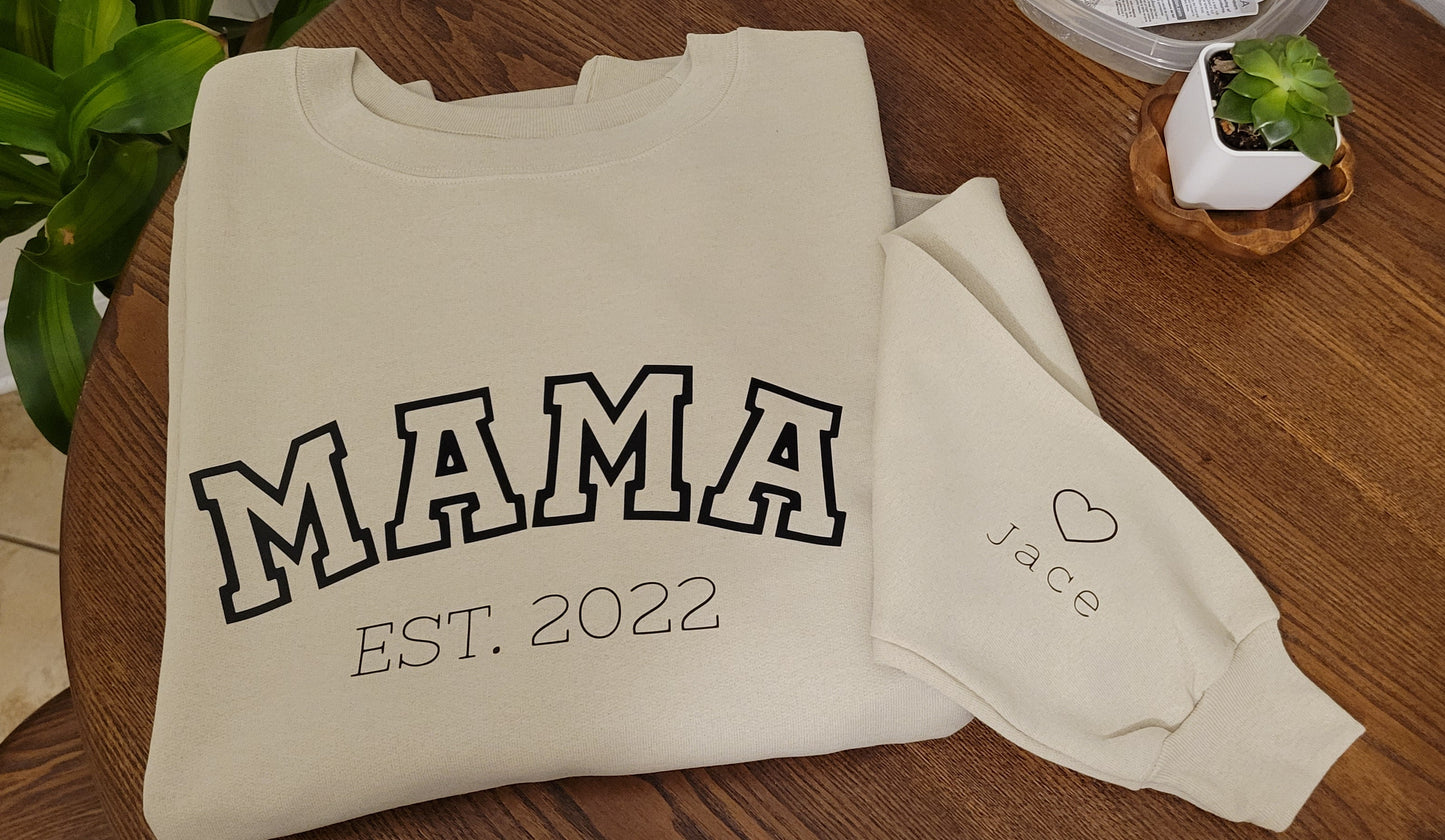 Child names MAMA crewneck